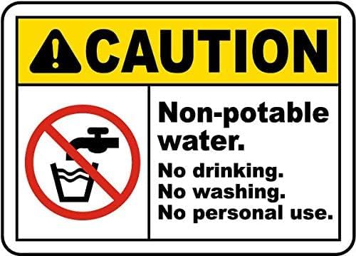 FGHFDHG Metallschild Warnschild "Caution Non-Potable Water" No Drinking No Washing No Personal Use Aluminiumschild für Zuhause, Café, Bar, Wanddekoration, 20,3 x 15,2 cm FGHFDHG Metallschild Warnschild "Caution Non-Potable Water" No Drinking No Washing No Personal Use Aluminiumschild für Zuhause, Café, Bar, Wanddekoration, 20,3 x 15,2 cm von FGHFDHG