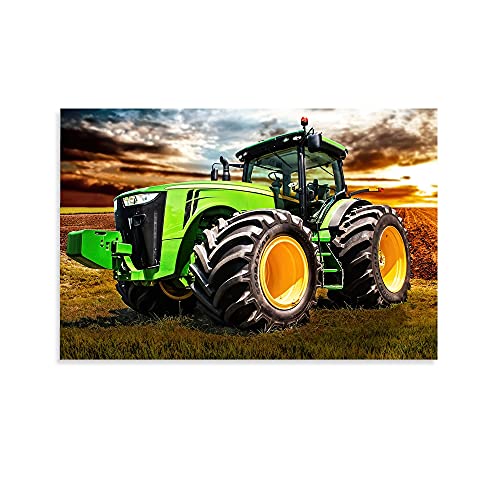 FGHGH Poster mit Traktor-Motiv, Landwirtschaft, grüner Traktor, 40 x 60 cm von FGHGH