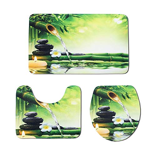 FGHJSF 3-teiliges Badteppich-Set Grüner Bambus Toilettensitzabdeckung Teppich Set Wc Sitz Und Tankabdeckung Set Für Badezimmer Weihnachtsdeko Innen aussen FGHJSF 3-teiliges Badteppich-Set Grüner Bambus Toilettensitzabdeckung Teppich Set Wc Sitz Und Tankabdeckung Set Für Badezimmer Weihnachtsdeko Innen aussen von FGHJSF