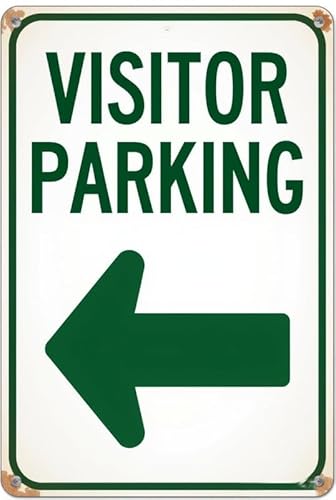 Aluminium-Blechschild mit Aufschrift "Visitor Parking Right Arrow", 30,5 x 20,3 cm von FGHRR