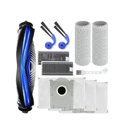 Staubsauger-Ersatzset. Kompatibel mit Ecovacs X9 Pro Omni/X9-Teilen, Hauptbürste, seitlicher Staubbeutel, HEPA-Filter(Light Grey) von FGJDERYH