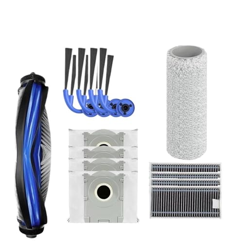 Staubsauger-Ersatzset. Kompatibel mit Ecovacs X9 Pro Omni/X9-Teilen, Hauptbürste, seitlicher Staubbeutel, HEPA-Filter(Light green) von FGJDERYH