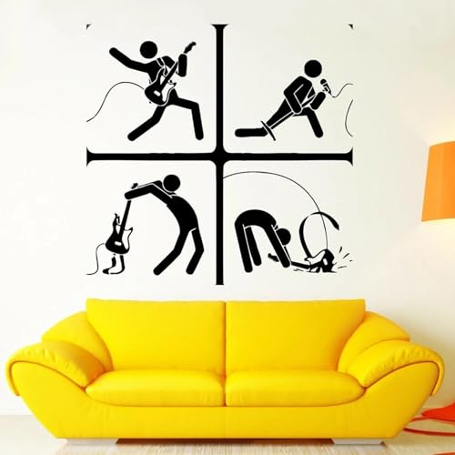 FGJFGGFR Vinyl Gitarre Wandaufkleber Musik Rock Pop Note Kunst Aufkleber Wohnzimmer Sofa Hintergrund Wandtattoo Wanddekoration FGJFGGFR Vinyl Gitarre Wandaufkleber Musik Rock Pop Note Kunst Aufkleber Wohnzimmer Sofa Hintergrund Wandtattoo Wanddekoration von FGJFGGFR
