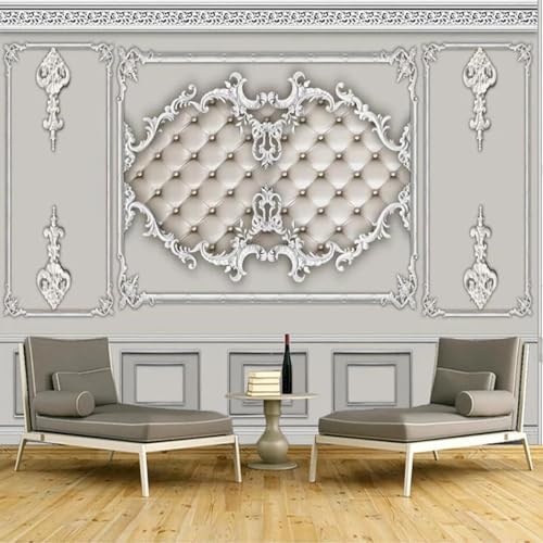 FGJFGGFR Wandbild 3D Wohnzimmer Tapete Silber Relief Softpack Innen Hintergrund Wanddekoration Kunst Aufkleber Seide Wandmalerei von FGJFGGFR