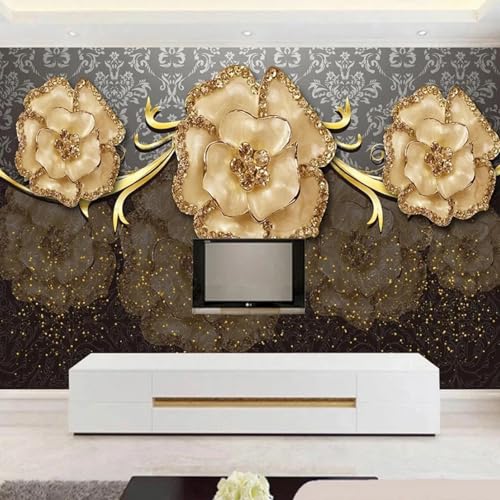 FGJFGGFR Wandbild 3d Wohnzimmer Tapete Schmuck Relief Blumen Innen Hintergrund Wanddekoration Kunst Aufkleber Seide Wandmalerei von FGJFGGFR