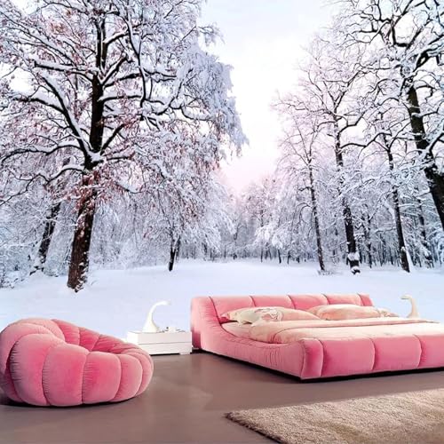 FGJFGGFR Wandbild 3d Wohnzimmer Tapete Schnee Wald natürlichen Innenraum Hintergrund Wanddekoration Kunst Aufkleber Seide Wandmalerei von FGJFGGFR