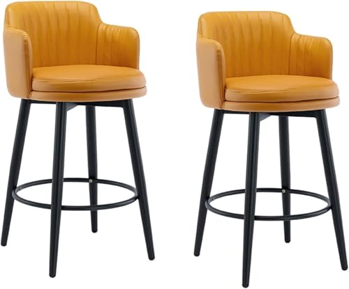 FGJUYLKvchgf 2er-Set Barhocker, Bequeme Sitzgelegenheiten mit Rückenlehne und Armlehnen-Design, ideal for Cafés(Orange,65cm) von FGJUYLKvchgf