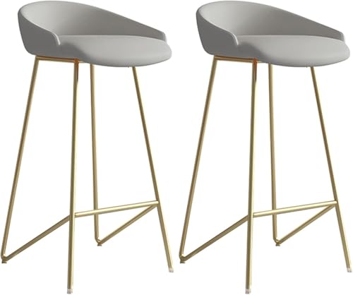 FGJUYLKvchgf 2er-Set Barhocker, bequemer Sitz mit Rückenlehne for Bar/Café/Kücheninsel(Grey,65cm) von FGJUYLKvchgf
