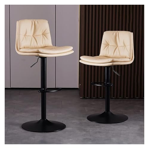 FGJUYLKvchgf 2er Set Barhocker 360° drehbarer Hochhocker Höhenverstellbar Bequemes Sitzgefühl(Beige) von FGJUYLKvchgf