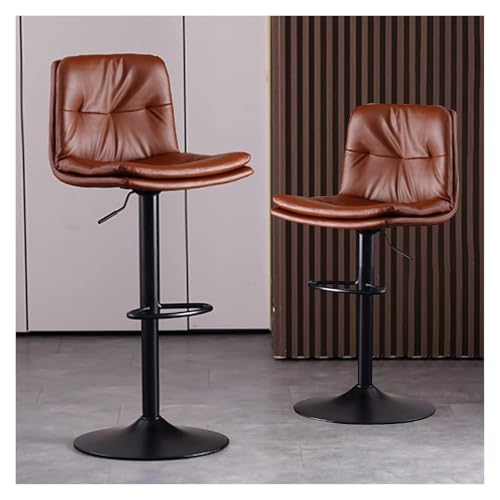 FGJUYLKvchgf 2er Set Barhocker 360° drehbarer Hochhocker Höhenverstellbar Bequemes Sitzgefühl(Brown) von FGJUYLKvchgf