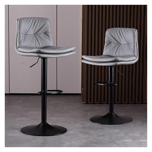 FGJUYLKvchgf 2er Set Barhocker 360° drehbarer Hochhocker Höhenverstellbar Bequemes Sitzgefühl(Light Grey) von FGJUYLKvchgf