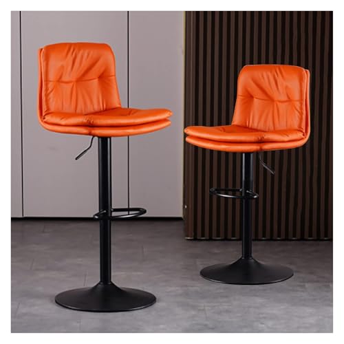 FGJUYLKvchgf 2er Set Barhocker 360° drehbarer Hochhocker Höhenverstellbar Bequemes Sitzgefühl(Orange) von FGJUYLKvchgf