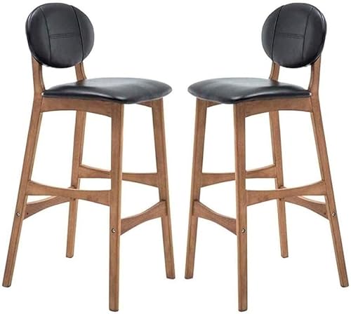 FGJUYLKvchgf 2er-Set Barhocker Barhocker mit Rückenlehne und Fußstütze Geeignet for Küchen/Pubs/Cafés(Black,Seatheight65Cm) von FGJUYLKvchgf