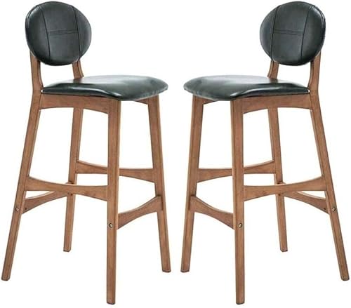 FGJUYLKvchgf 2er-Set Barhocker Barhocker mit Rückenlehne und Fußstütze Geeignet for Küchen/Pubs/Cafés(Green,Seatheight65Cm) von FGJUYLKvchgf