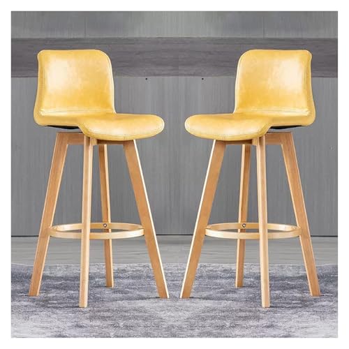 FGJUYLKvchgf 2er-Set Barhocker Bequemer Sitz mit Rückenlehne Stabiler Rahmen Mehrzweck(Yellow,High:71CM) von FGJUYLKvchgf