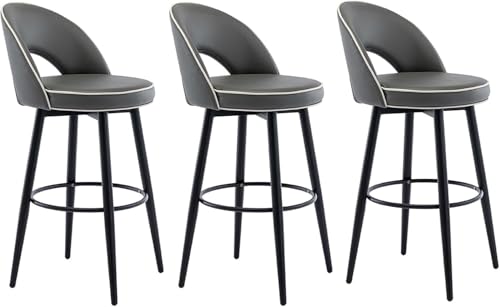 FGJUYLKvchgf 3er-Set Barhocker, gepolsterte Sitzfläche mit Rückenlehne, 360° drehbares Design, geeignet for Küchentheken(80CM) von FGJUYLKvchgf