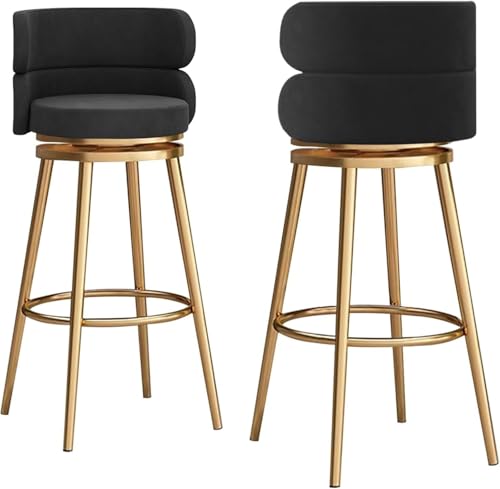 FGJUYLKvchgf Barhocker, Café-Hocker, hohe Rückenlehne, gepolsterter Sitz, Stabiler Metallrahmen, geeignet for Kücheninsel/Theke(2pcs,Seat Height 75cm) von FGJUYLKvchgf