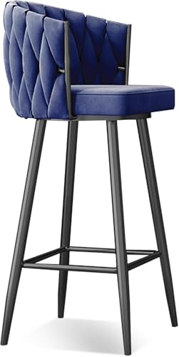 FGJUYLKvchgf Barhocker, Küchenhochhocker 360° drehbarer Barhocker Bequemer gepolsterter Sitz(Blue Black Leg,1 PCS) von FGJUYLKvchgf
