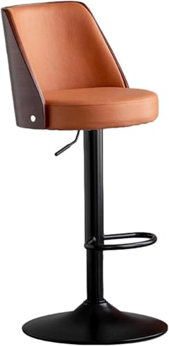 FGJUYLKvchgf Barhocker Bequemer Sitz mit Rückenlehne Höhenverstellbarer Drehbarer Barhocker Vielfältige Einsatzmöglichkeiten(Orange,55-70cm) von FGJUYLKvchgf