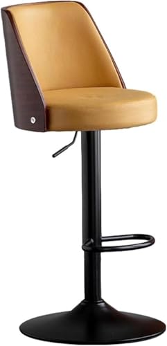 FGJUYLKvchgf Barhocker Bequemer Sitz mit Rückenlehne Höhenverstellbarer Drehbarer Barhocker Vielfältige Einsatzmöglichkeiten(Yellow,62-82cm) von FGJUYLKvchgf