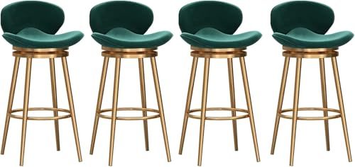 FGJUYLKvchgf Barhocker Hohe Hocker mit 360°-Drehung mit Rückenlehnendesign Multi-Szenario-Nutzung(Green-4pcs,Height:75cm) von FGJUYLKvchgf