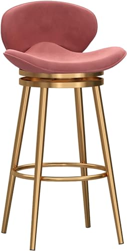 FGJUYLKvchgf Barhocker Hohe Hocker mit 360°-Drehung mit Rückenlehnendesign Multi-Szenario-Nutzung(Pink-1pcs,Height:65cm) von FGJUYLKvchgf