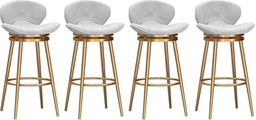 FGJUYLKvchgf Barhocker Hohe Hocker mit 360°-Drehung mit Rückenlehnendesign Multi-Szenario-Nutzung(Pink-4pcs,Height:75cm) von FGJUYLKvchgf