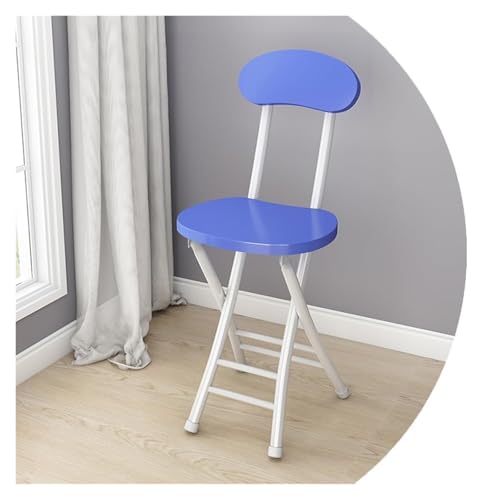 FGJUYLKvchgf Barhocker Home Klappstuhl Barhocker mit Rückenlehne Klappbares Design(Dark Blue) von FGJUYLKvchgf