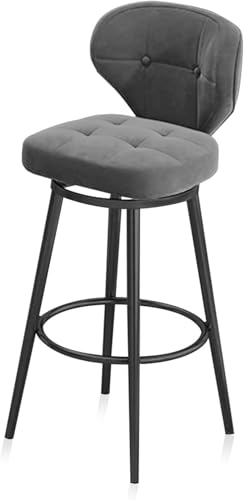 FGJUYLKvchgf Barhocker Kücheninsel-Hochhocker-Design mit Rückenlehne und Fußstütze 360° drehbarer Barhocker Geeignet for Cafés/Bars(1 Pcs,65cm(25.6 in)) von FGJUYLKvchgf