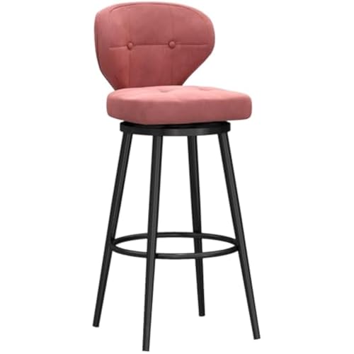 FGJUYLKvchgf Barhocker mit Rückenlehne, bequemer hoher Barhocker, 360 ° drehbarer Sitz, geeignet for Kücheninsel/Café(Pink,1 PCS 75cm) von FGJUYLKvchgf
