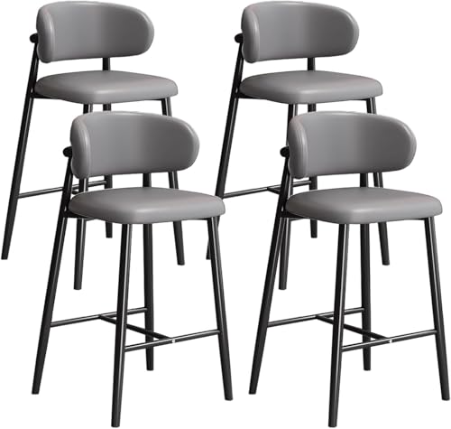 FGJUYLKvchgf Bequeme Barhocker Barhocker mit Rückenlehne und Fußstütze Stabiler Rahmen Multi-Szenario-Einsatz(4pcs Dark Grey,Height 65CM) von FGJUYLKvchgf