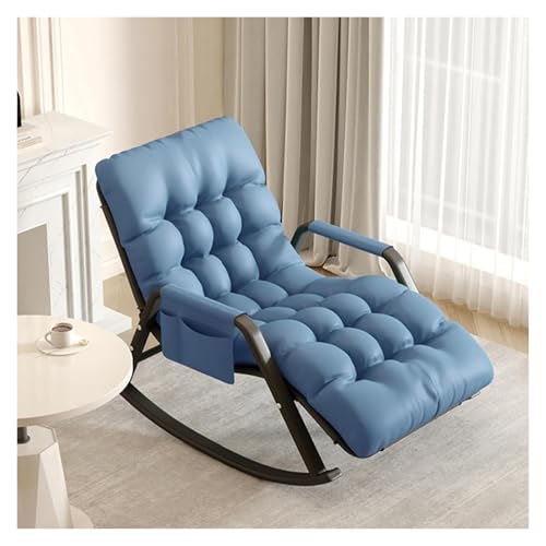 FGJUYLKvchgf Schaukelstühle Relaxsessel mit Verstellbarer Rückenlehne Relaxsessel mit Seitentaschen for den Innen- und Außenbereich(Blue) von FGJUYLKvchgf