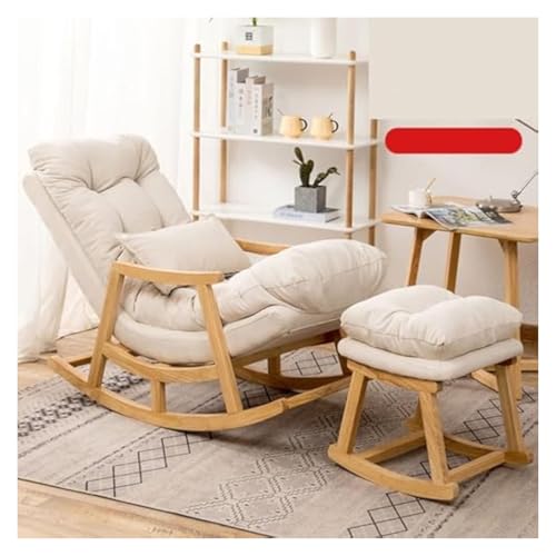 FGJUYLKvchgf Schaukelstuhl, Bequemer Sessel, Liegestuhl-Design mit Fußhocker, Outdoor-Loungesessel for den Innen- und Außenbereich(White) von FGJUYLKvchgf