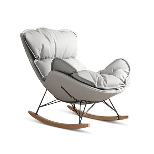 FGJUYLKvchgf Schaukelstuhl, Lounge-Sofa-Sessel aus technischem Stoff mit Rückenlehne, geeignet for Wohnzimmer/Schlafzimmer/Büro(Light Grey) von FGJUYLKvchgf