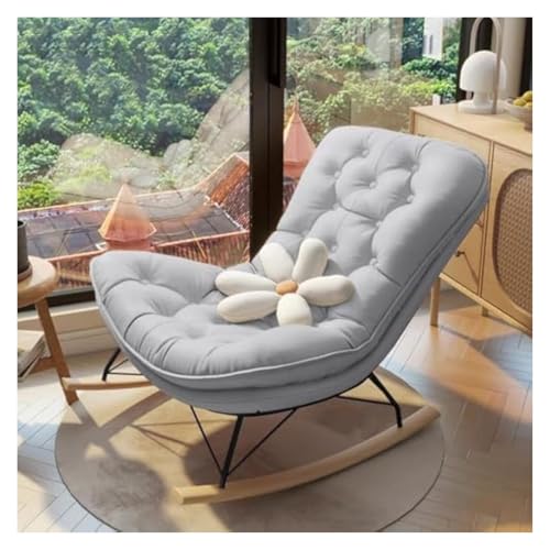 FGJUYLKvchgf Schaukelstuhl, bequemer Loungesessel for Balkon, Wohnzimmer/Schlafzimmer/Büro, Liegestuhl(Light Gray) von FGJUYLKvchgf