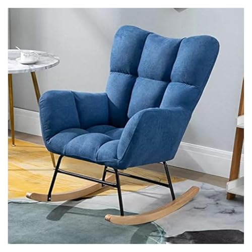 FGJUYLKvchgf Schaukelstuhl, hohe Rückenlehne, gemütlicher Liegestuhl mit Armlehnen, Loungesessel for den Balkon zu Hause(Blue-1) von FGJUYLKvchgf