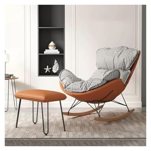 FGJUYLKvchgf Schaukelstuhl, weicher und bequemer Liegestuhl mit Fußhocker-Design, Outdoor-Liegestuhl(Swallow Gird) von FGJUYLKvchgf