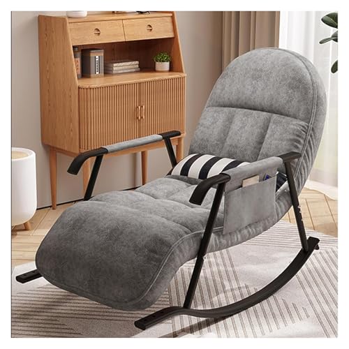 FGJUYLKvchgf Schaukelstuhl Komfort Relaxsessel mit Polsterung Verstellbare Rückenlehne und Fußstütze Innen- und Außenbereich(Dark Gray) von FGJUYLKvchgf