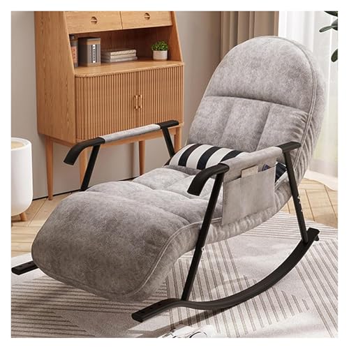FGJUYLKvchgf Schaukelstuhl Komfort Relaxsessel mit Polsterung Verstellbare Rückenlehne und Fußstütze Innen- und Außenbereich(Light Gray) von FGJUYLKvchgf