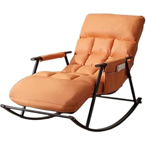FGJUYLKvchgf Schaukelstuhl Outdoor Camping Lounge Chair Side mit Aufbewahrungstasche Design Weich gepolsterter Liegestuhl(Orange) von FGJUYLKvchgf