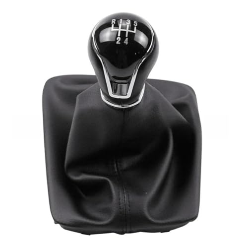 FGKDLDZCZM Schaltknauf 1 Stück für Seat Leon III 3 MK3 5 Türen 2012–2017 Schaltknauf Schalthebel 5/6 Geschwindigkeit ABS mit Ledermanschette Komplettsets(Black-5 Speed) von FGKDLDZCZM