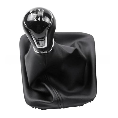 FGKDLDZCZM Schaltknauf 1 Stück für Seat Leon III 3 MK3 5 Türen 2012–2017 Schaltknauf Schalthebel 5/6 Geschwindigkeit ABS mit Ledermanschette Komplettsets(Black-6 Speed) von FGKDLDZCZM