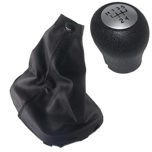 FGKDLDZCZM Schaltknauf 5-Gang-Schaltknauf, Stiefel, Schalthebel, Staubschutzhülle für Accent Verna 2007–2010, Getriebegriffe, Hebelwechselabdeckung(Silver black Set) von FGKDLDZCZM