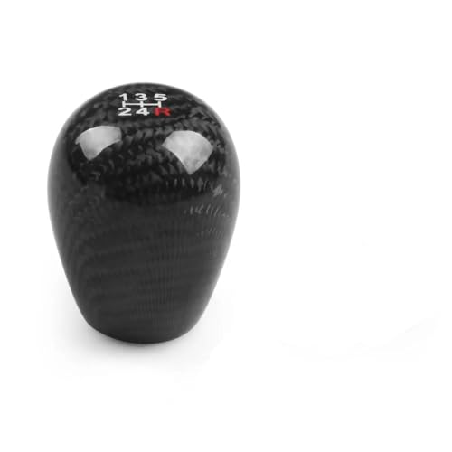 FGKDLDZCZM Schaltknauf Carbon Fiber Schaltknauf Schaltgetriebe Schalthebelknopf Runder Kugelform Griffknopf(5speed black) von FGKDLDZCZM