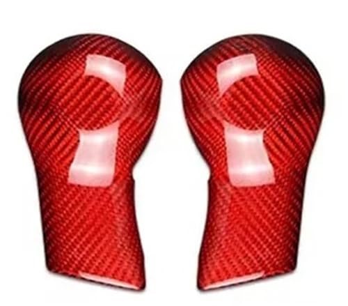 FGKDLDZCZM Schaltknauf Für Chevrolet Für Camaro Real Dry Carbon Fiber Schaltknaufabdeckung Aufkleber Manueller Schaltknauf Modifikationsdesign 2010-2015(Type A Red B) von FGKDLDZCZM