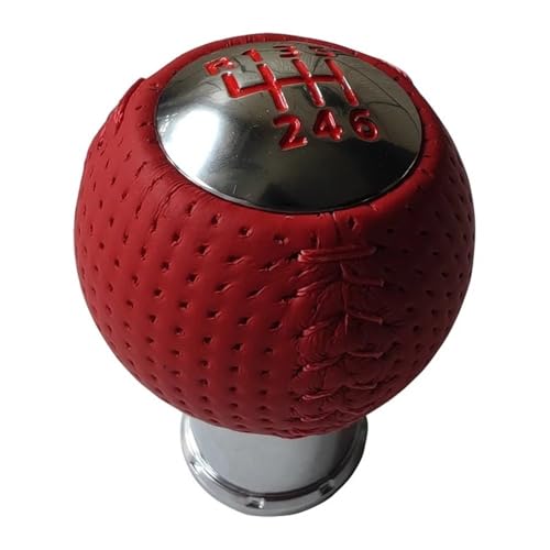FGKDLDZCZM Schaltknauf Perforierte Leder 6 Geschwindigkeit Schaltknauf Für Mazda Für MX-5 MX5 Getriebe Ball Kopf(Red) von FGKDLDZCZM