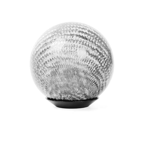 FGKDLDZCZM Schaltknauf Universal Carbon Fiber Auto Rund Schaltknauf Runde Kugelform Schalthebel Griff Schalthebelkopf(Silver) von FGKDLDZCZM