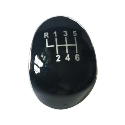 Schaltknauf Auto-Schaltknaufkappe, obere Abdeckung, Emblem 5/6-Gang für Ford für Focus MK2 MK3 für Fiesta MK7 für Transit für Connect Kuga C-Max FL B-Max S-Max(6 Speed Black) von FGKDLDZCZM