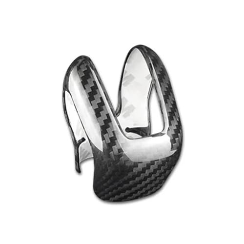Schaltknauf Carbon Fiber Gear Shift Halsbänder für Volvo für XC60 für S90 für XC90 für S60 für V60 für V90 Auto Gear Shift Knob Cover Auto Innen Dekor(Black) von FGKDLDZCZM