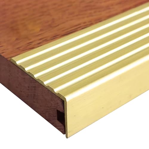 1 Stück rutschfeste Treppenkantenverkleidung aus Messing – for Holz- und Fliesentreppen, Eckschwellenabdeckung for verbesserte(38x18mm) von FGNIWAAE